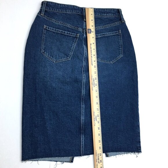 NEW Old Navy Women's Denim Jean Skirt Distressed Button Fly Frayed Hem size 4 - Picture 6 of 9